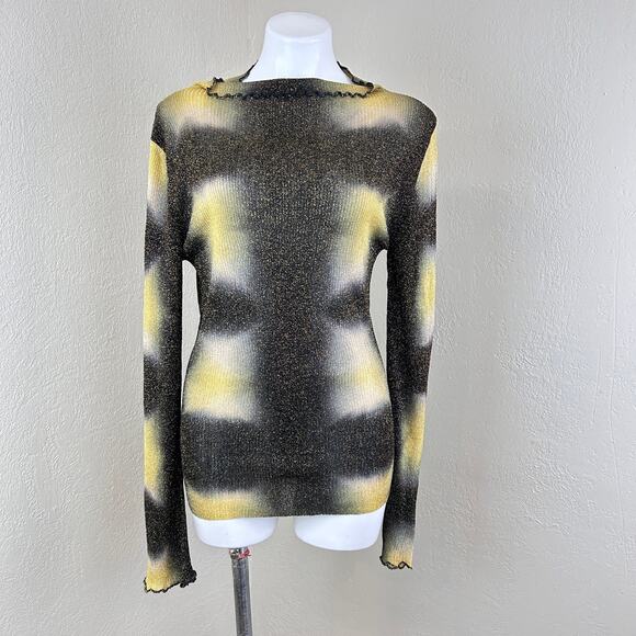 Happy Sheep Shimmer
Sweater Semi-Sheer Black, yellow, gold metallic threads Med - Picture 1 of 8